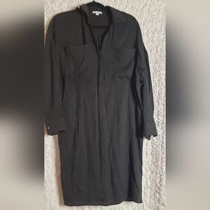 Standard James perse charcoal gray black long sleeve wool blend tunic small